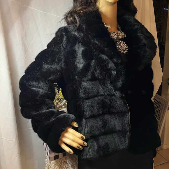 Ideology black Faux Fur Jacket - Picture 2 of 9